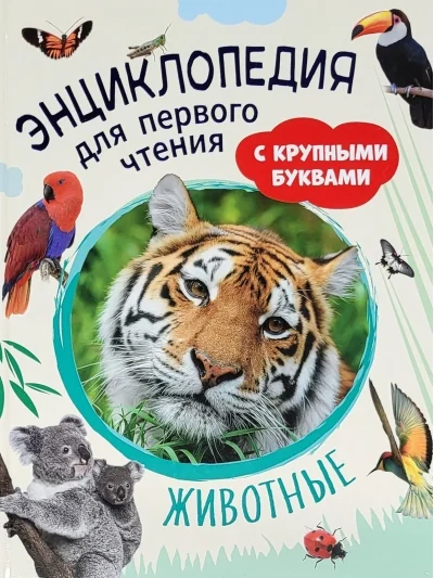 Обложка книги «Животные. Энциклопедия для первого чтения с крупными буквами»