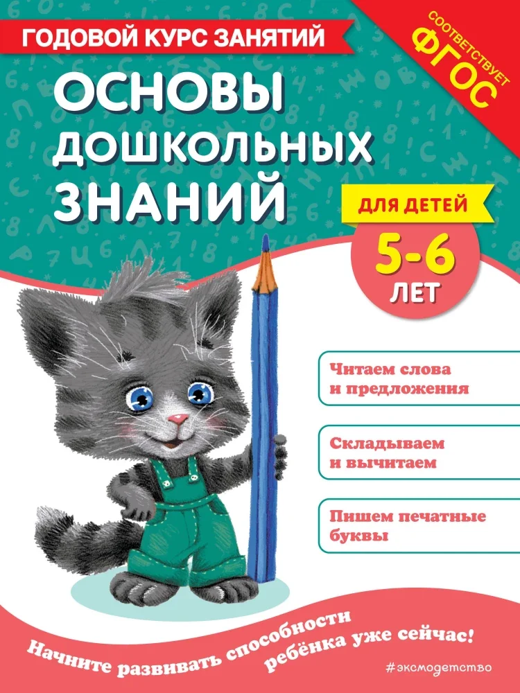 Обложка книги «Основы дошкольных знаний для детей 5-6 лет. Годовой курс занятий»
