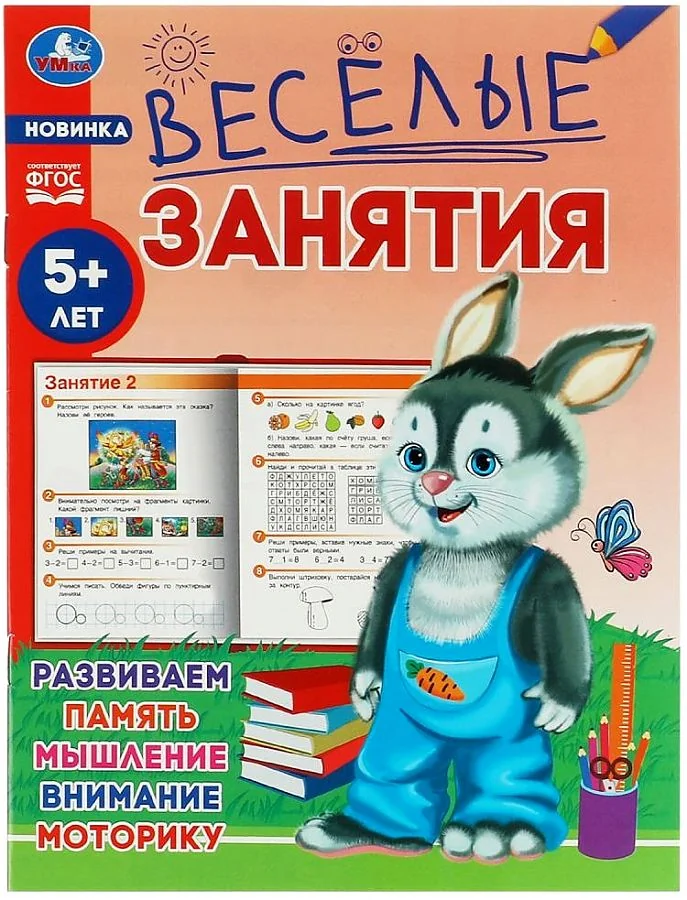 Обложка книги «Весёлые занятия. 5+»