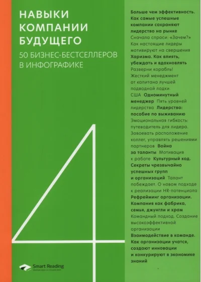 Обложка книги «Навыки компании будущего. 50 бизнес-бестселлеров в инфографике (мягк.обл.)»