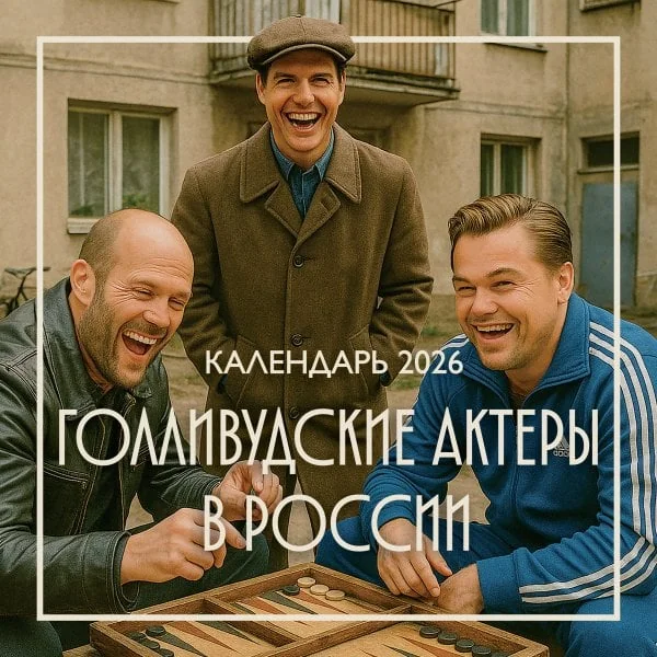 Обложка книги «Голливудские актеры в России. Календарь настенный на 2026 год (300х300 мм)»
