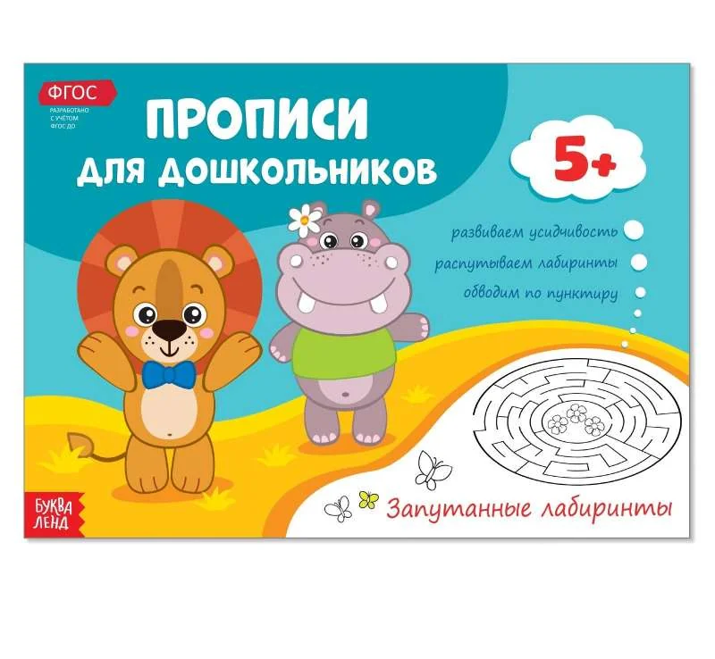 Обложка книги «Прописи для дошкольников. Запутанные лабиринты»