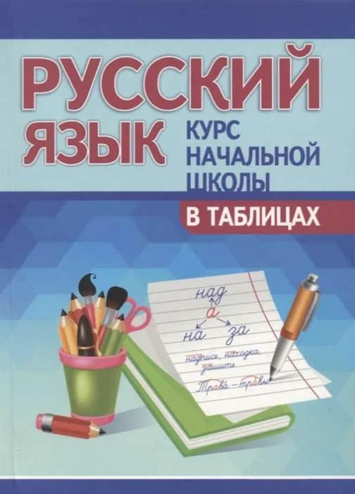 Обложка книги «Русский язык. Курс начальной школы в таблицах»