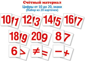 Обложка книги «Счетный материал. Набор из 20 карточек. Считаем от 10 до 20»