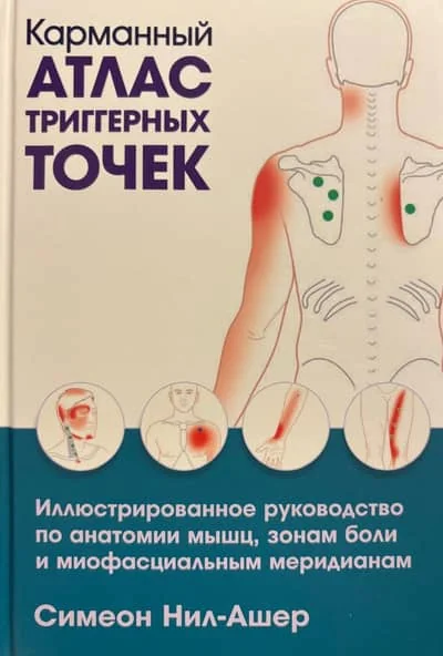 Обложка книги «Карманный атлас триггерных точек: Иллюстрированное руководство по анатомии мышц, зонам боли и миофасциальным меридианам»