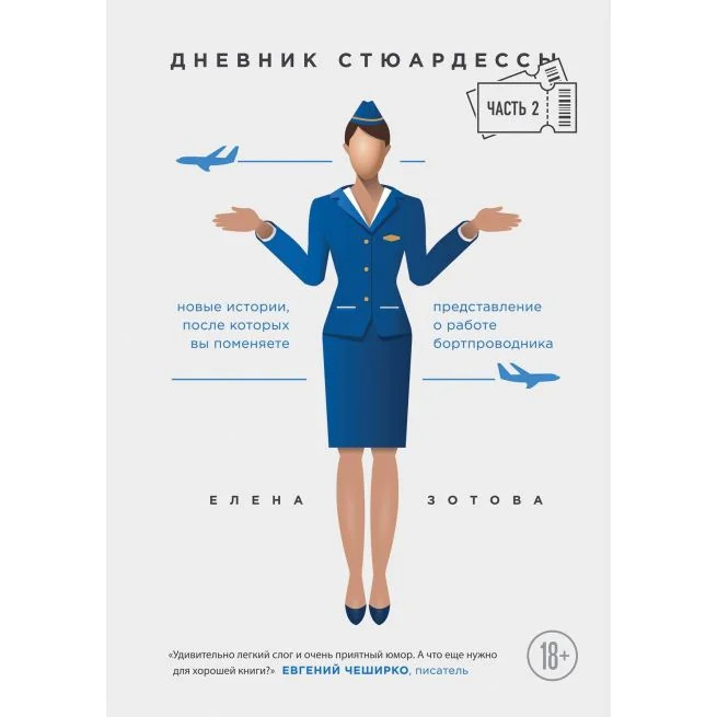 Обложка книги «Дневник стюардессы. Часть 2. Новые истории, после которых вы поменяете представление о работе бортпроводника. Елена Зотова»