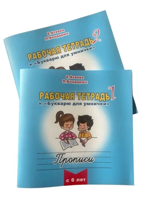Обложка книги «Рабочая тетрадь к "Букварю для умнички". Прописи. В 2х частях (комплект) (мягк.обл.)»