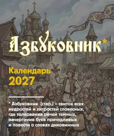 Обложка книги «Азбуковник. Календарь настольный-домик на 2027 год»