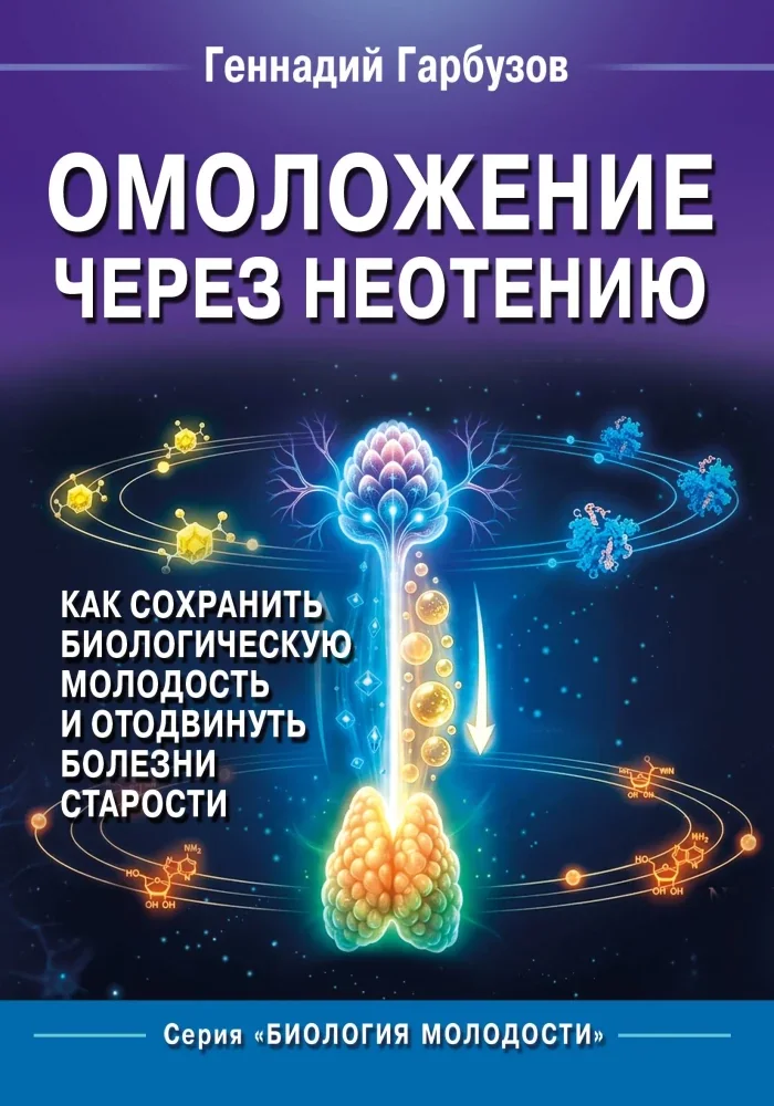 Обложка книги «Омоложение через неотению. Как сохранить биологическую молодость и отодвинуть болезни старости»
