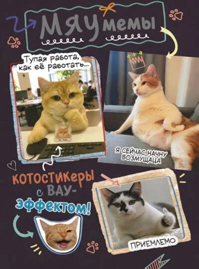 Обложка книги «Мяумемы. Котостикеры с ВАУ-эффектом!»