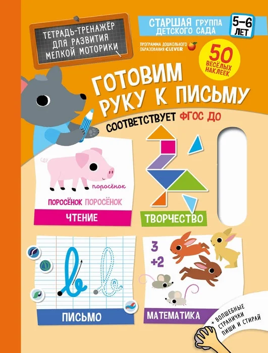 Обложка книги «Тренажеры и прописи. Готовим руку к письму. 5-6 лет»