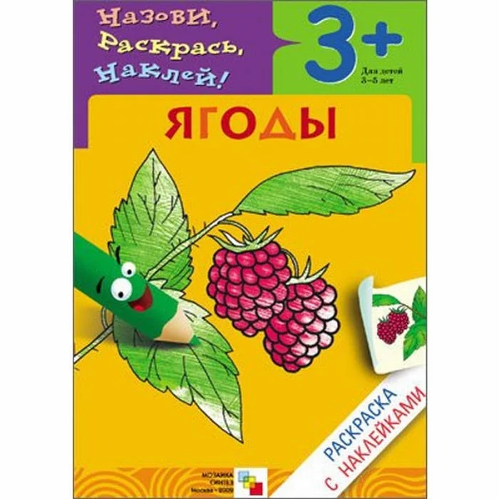 Обложка книги «Раскраска с наклейками. Ягоды»
