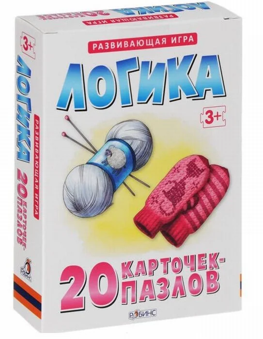 Обложка книги «Пазлы. Логика (набор из 20 карточек-пазлов)»