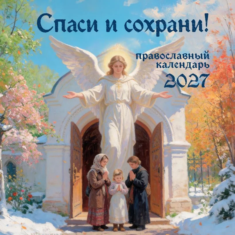 Обложка книги «Спаси и сохрани! Православный настенный календарь на 2027 год»