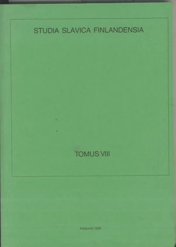 Обложка книги «Studia Slavica Finlandensia. T. 8»