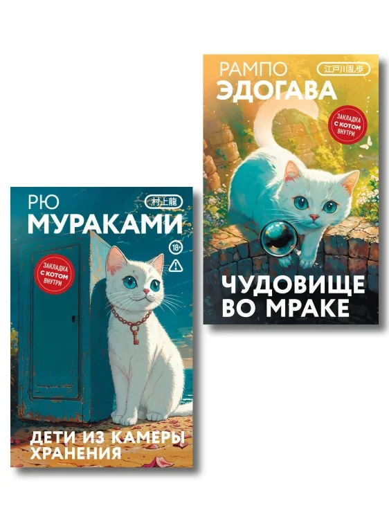 Обложка книги «Набор японские чудовища (из 2-х книг): "Дети из камеры хранения" Рю Мураками, "Чудовище во мраке" Эдогава Рампо»