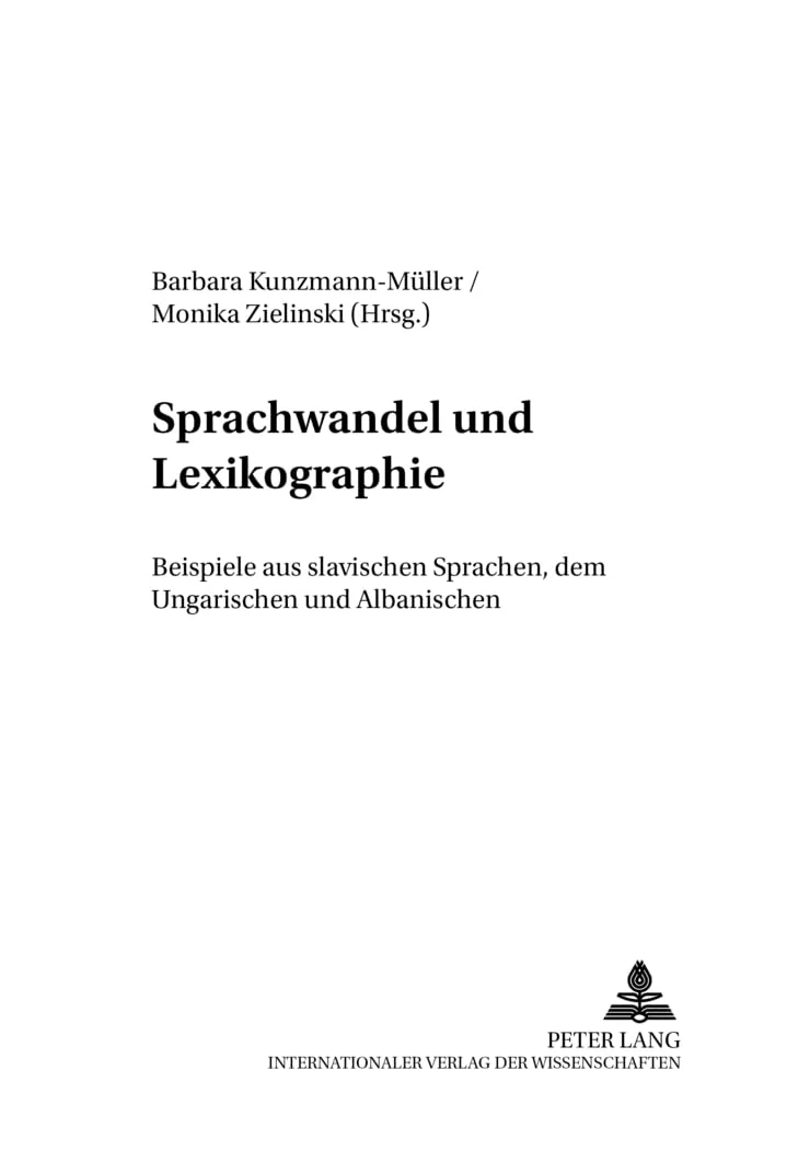 Обложка книги «Sprachwandel Und Lexikographie: Beispiele Aus Slavischen Sprachen, Dem Ungarischen Und Albanischen»