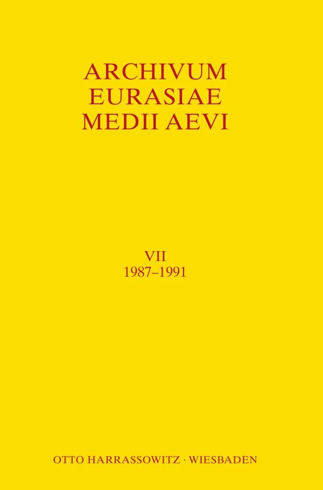 Обложка книги «Archivum Eurasiae Medii Aevi 1987-1991»