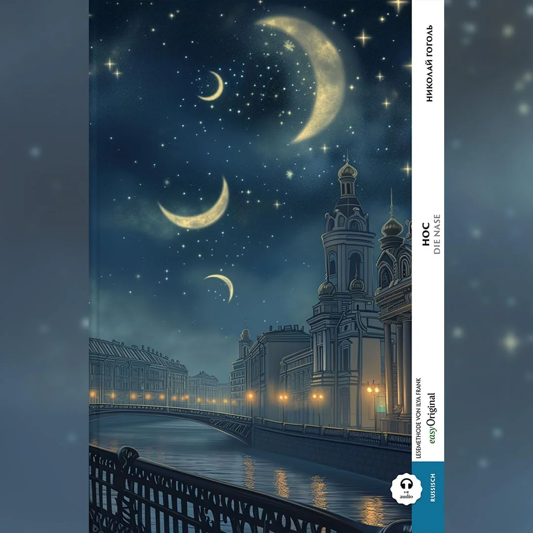 Обложка книги «Nos / Die Nase (Buch + Audio-Online) - Frank-Lesemethode - Kommentierte zweisprachige Ausgabe Russisch-Deutsch: Weg mit dem Lehrbuch - Russisch durch Eintauchen meistern»