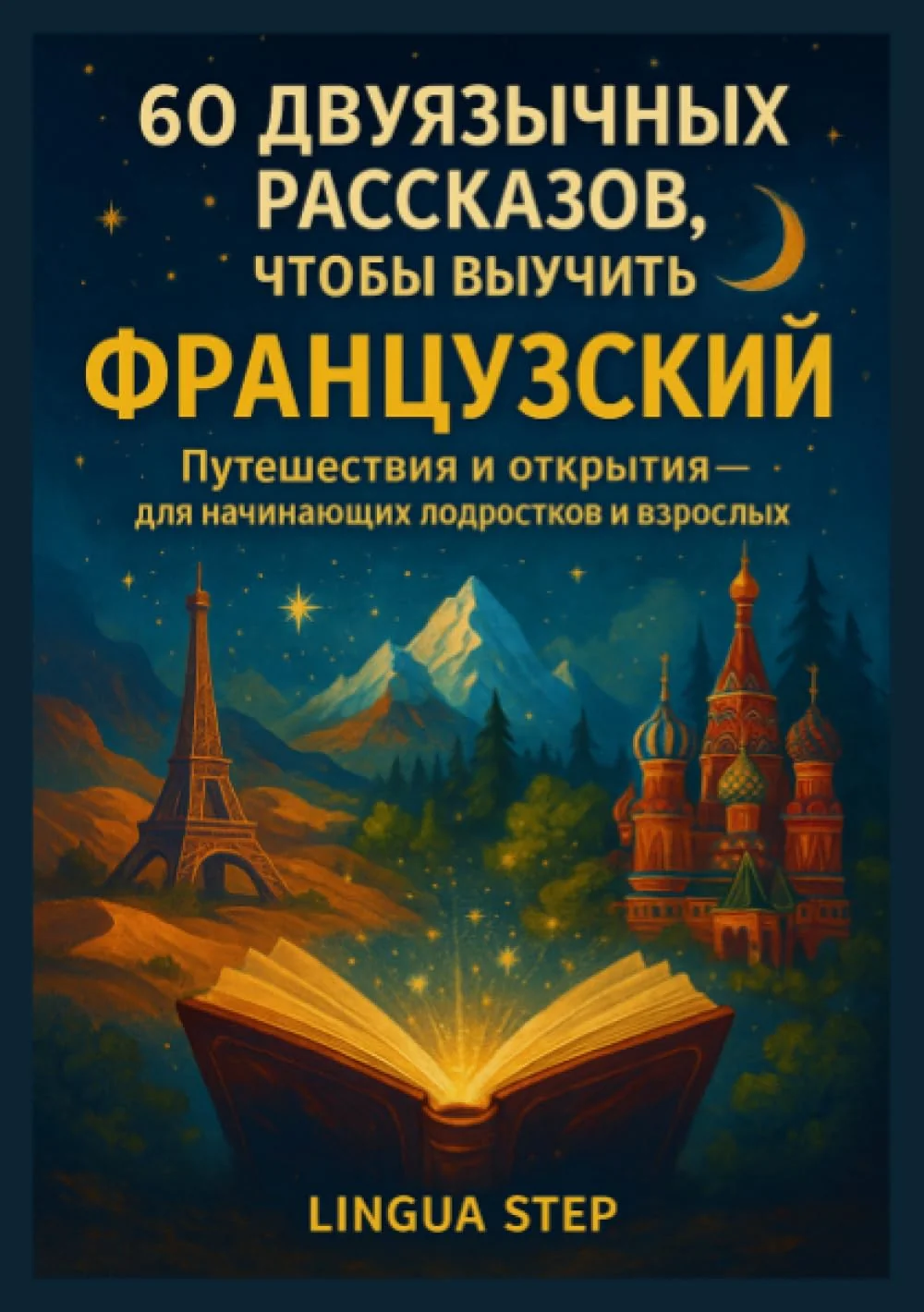 Обложка книги «60 двуязычных рассказов, чтобы выучить французский: Путешествия и открытия»